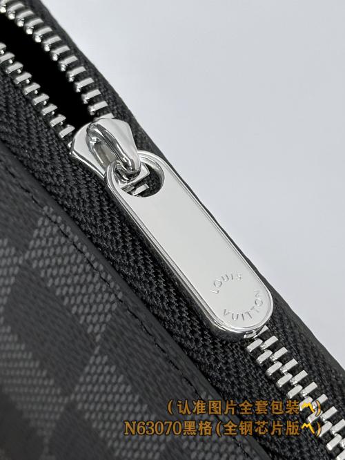 Louis Vuitton N63070 黑格个性化定制版拉链零钱包，仿品内幕揭秘